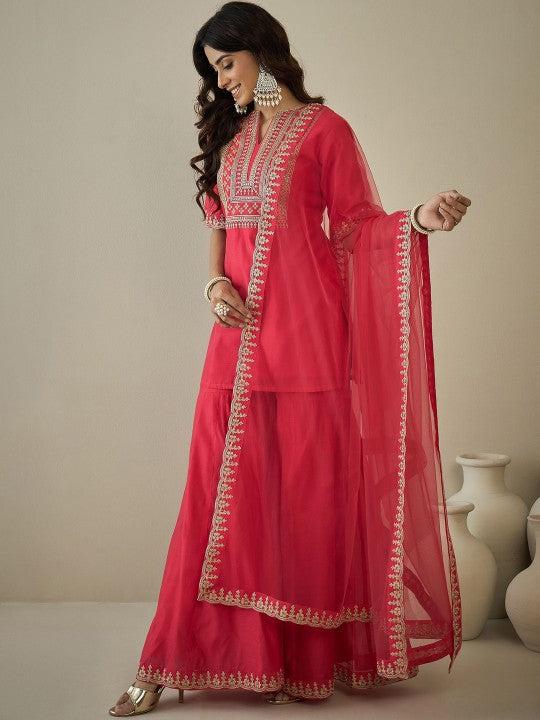 Inddus Ethnic Motifs Yoke Design Chanderi Cotton Kurta
