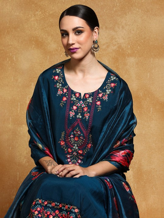 Varanga Women Floral Yoke Design Regular Kurta