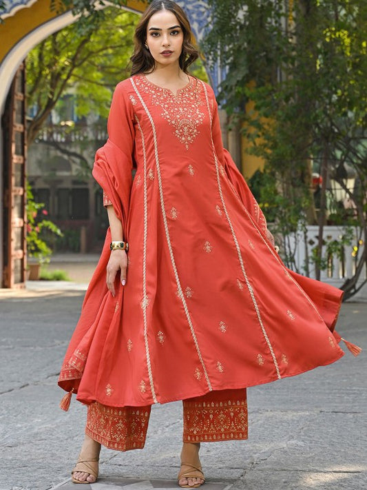 AHIKA Women Embroidered Empire Sequinned Kurta