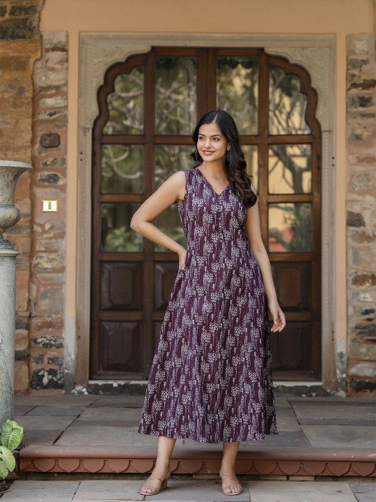 Printed A-line Dress