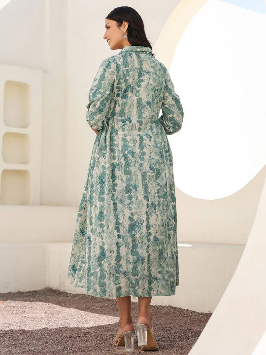 Printed Pure Cotton A-line Maternity Ethnic Dress