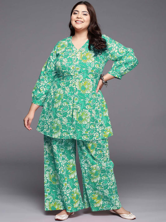 Womens Floral Printed Cotton Co-Ord Summer Essentials (Set of 2)