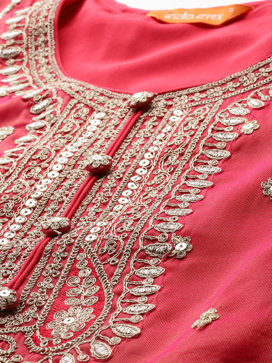 Indo Era Ethnic Motifs Embroidered Kurta with Trousers & Dupatta