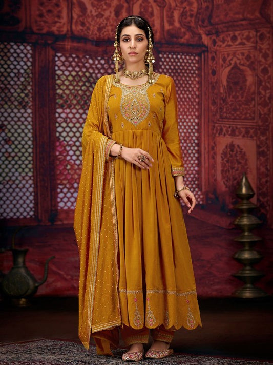 Floral Zari Embroidered Anarkali Kurta