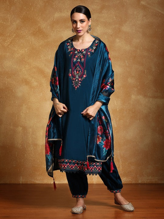 Varanga Women Floral Yoke Design Regular Kurta