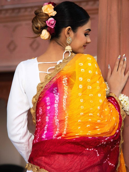 Calmna Women Thread Work Kurta with Sharara & With Dupatta