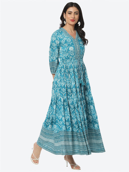 Biba Ethnic Motifs Printed Ethnic Maxi Dress