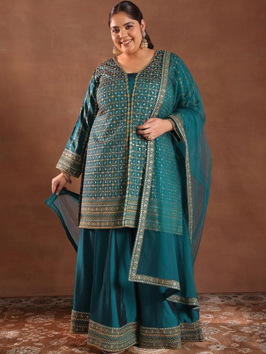 EXTRA LOVE BY LIBAS Plus Size Ethnic Motifs Embroidered Kurta