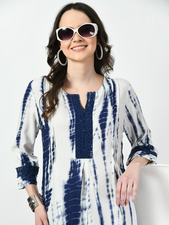 TBOJ Tie-Dyed Printed Top & Trousers