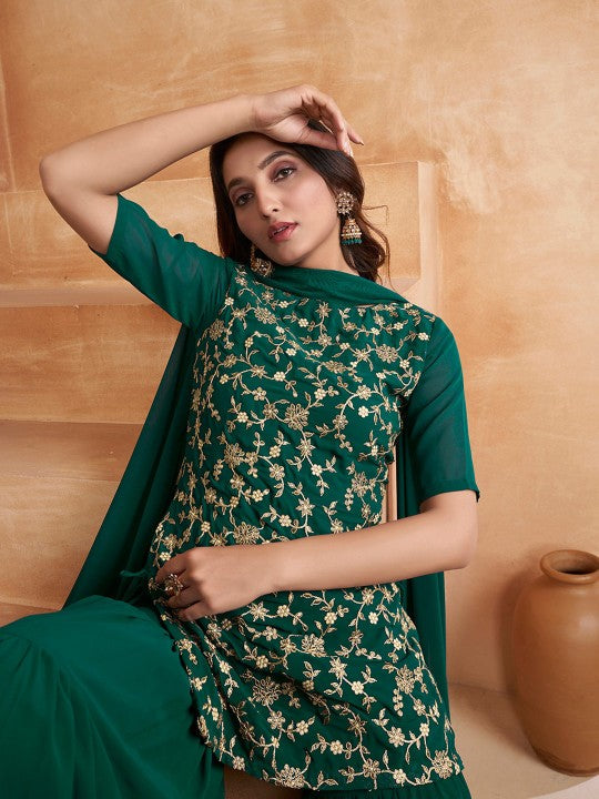 Inddus Floral Embroidered Kurta