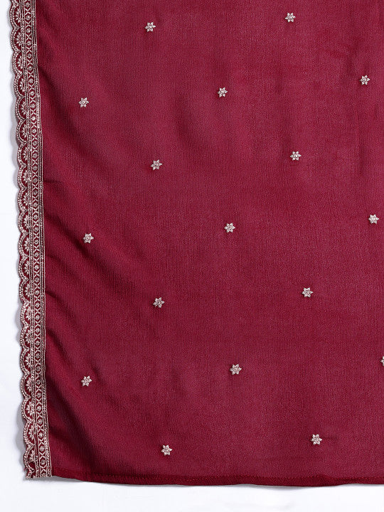 Indo Era Ethnic Motifs Embroidered Kurta with Sharara & Dupatta