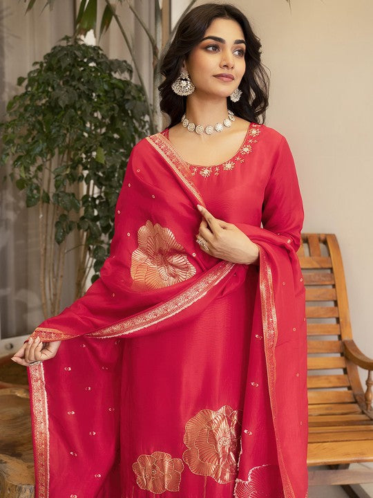 Anouk Women Floral Embroidered Regular Zardozi Kurta