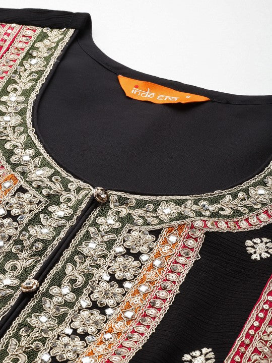 Indo Era Floral Embroidered Sequinned Kurta