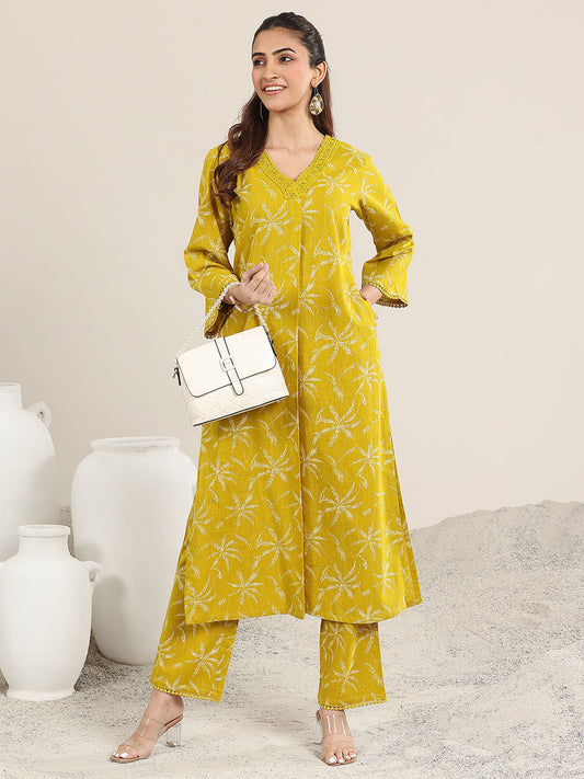 Women Yellow Floral Co-ord (Set of 2)