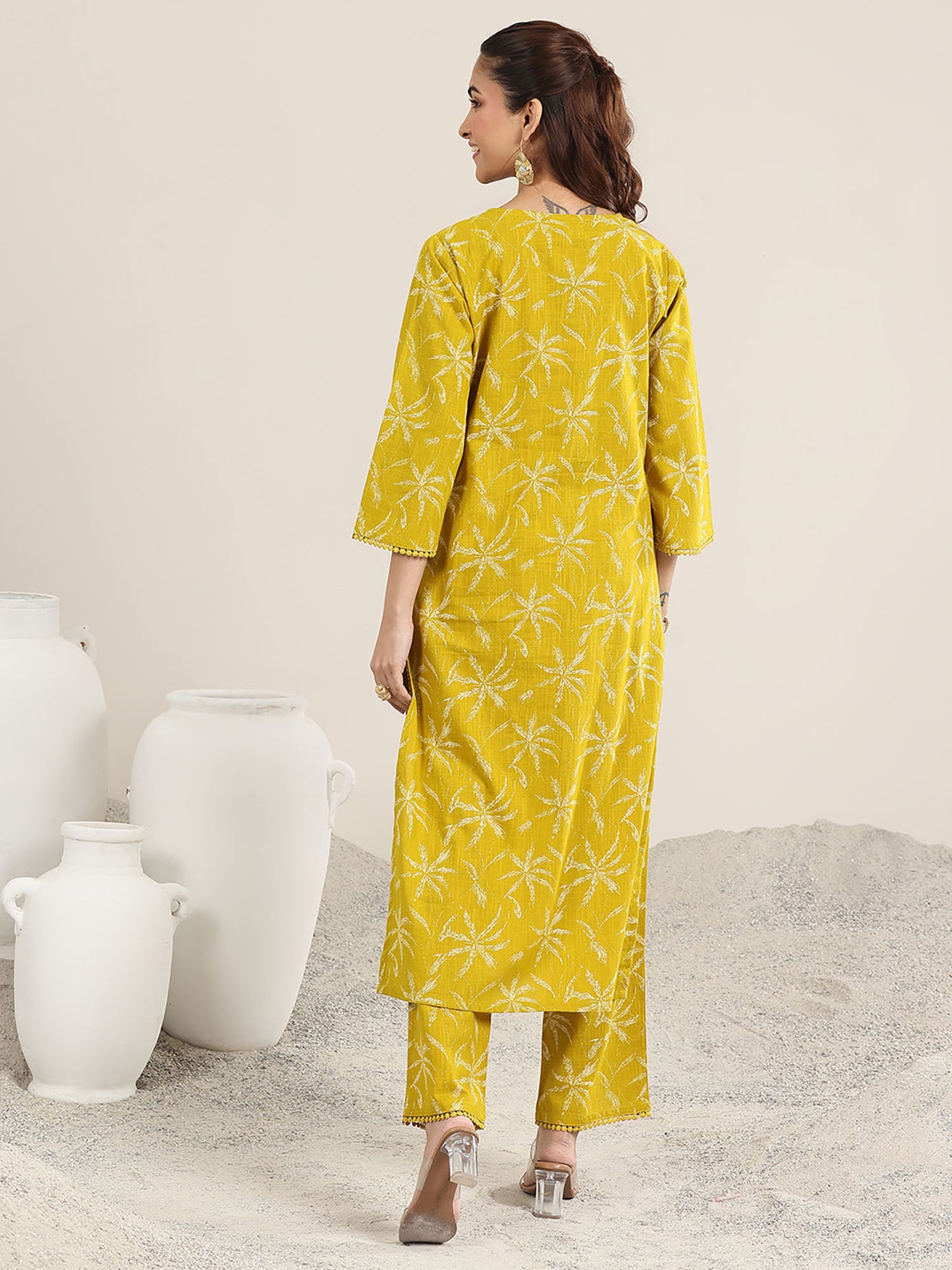 Women Yellow Floral Co-ord (Set of 2)