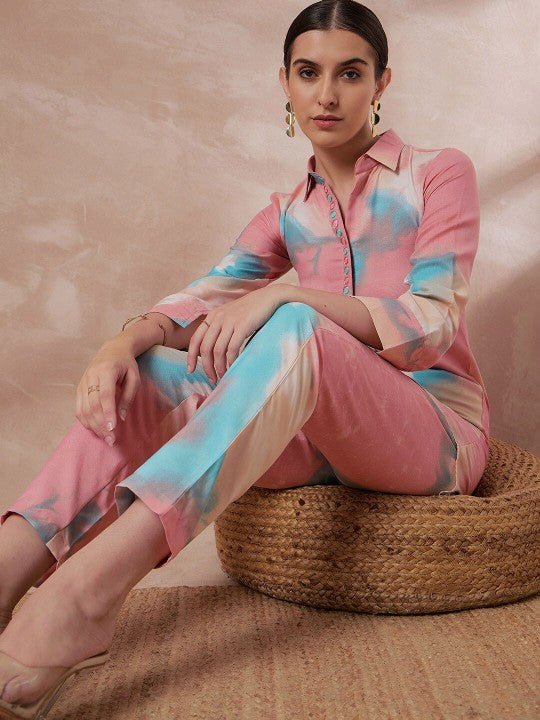 all about you Tie & Dye Tunic With Trousers