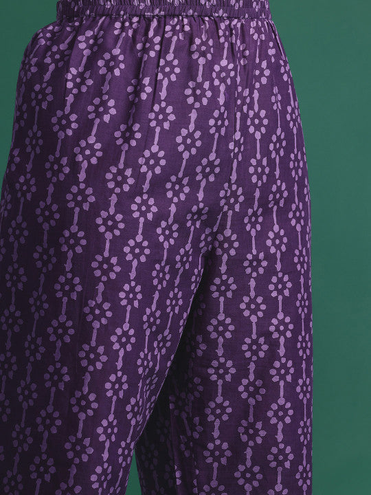 Indo Era Paisley Printed Kurta with Trousers & Dupatta