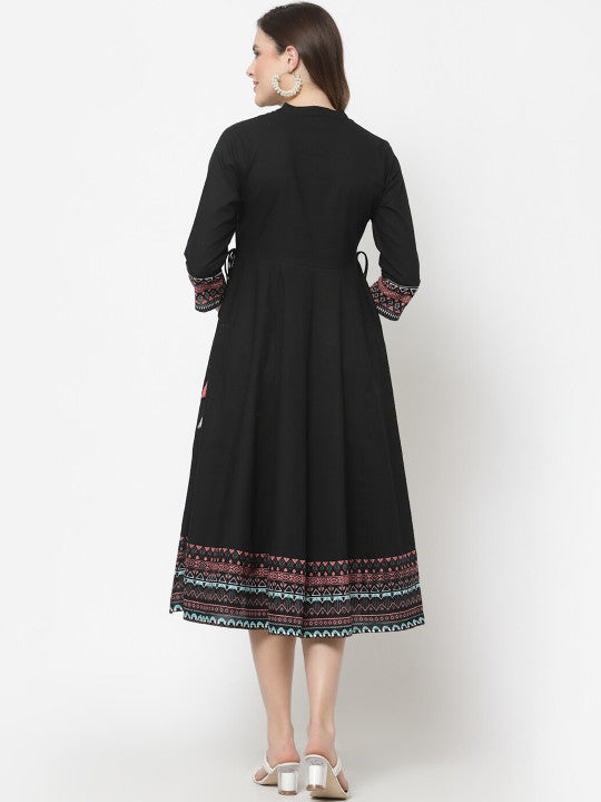 Avipsa Geometric Printed A-line Pure Cotton Ethnic Dress