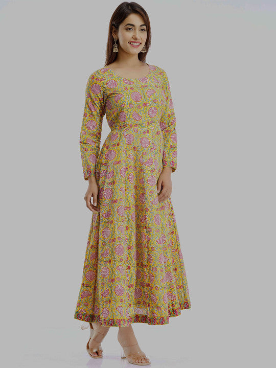 Floral Printed Pure Cotton A-Line Dress