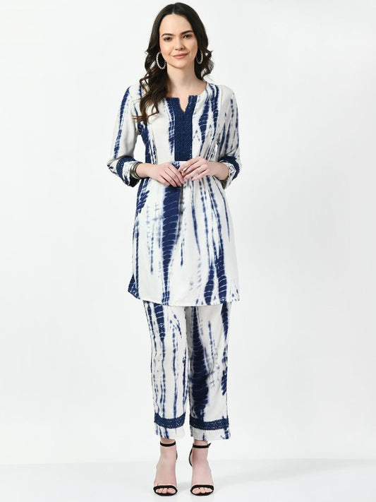 TBOJ Tie-Dyed Printed Top & Trousers