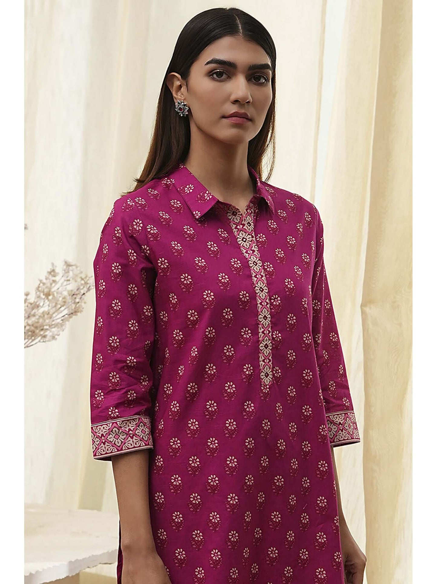 Women Red Cotton Co-Ord (Set of 2)