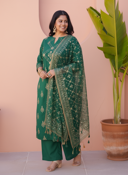Viscose Butti Straight Blue Kurta