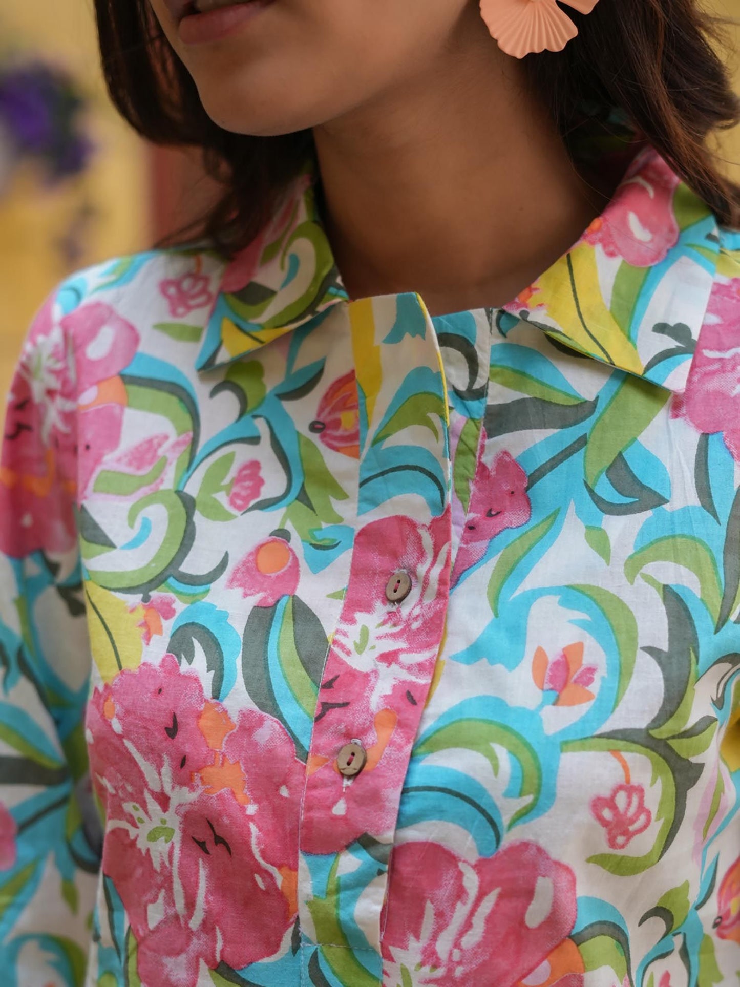 Floral Printed Pure Cotton Co-Ord Set (Set of 2)