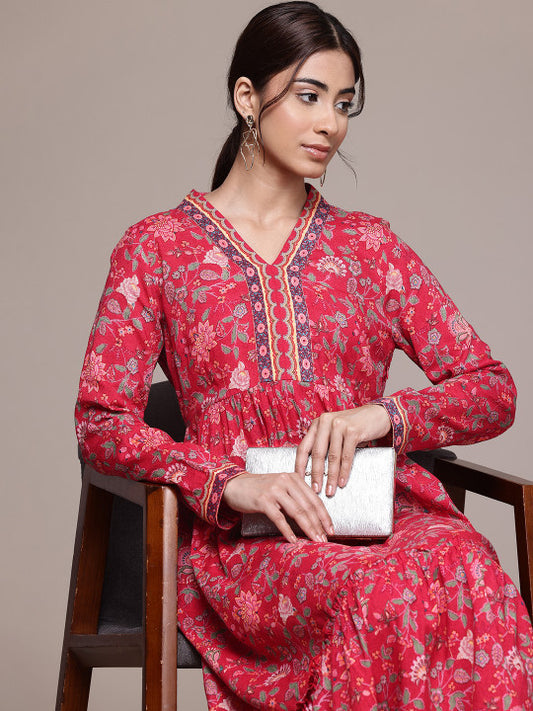 aarke Ritu Kumar Floral Printed A-Line Maxi Dress