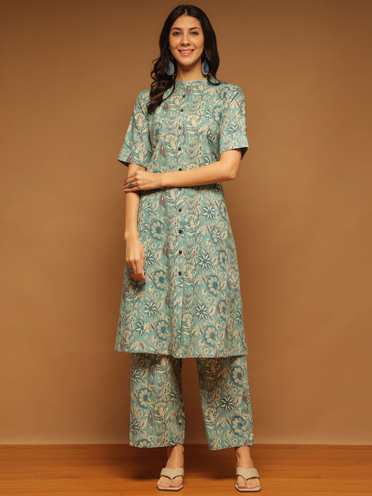 Teal Floral Co-Ord (Set of 2)