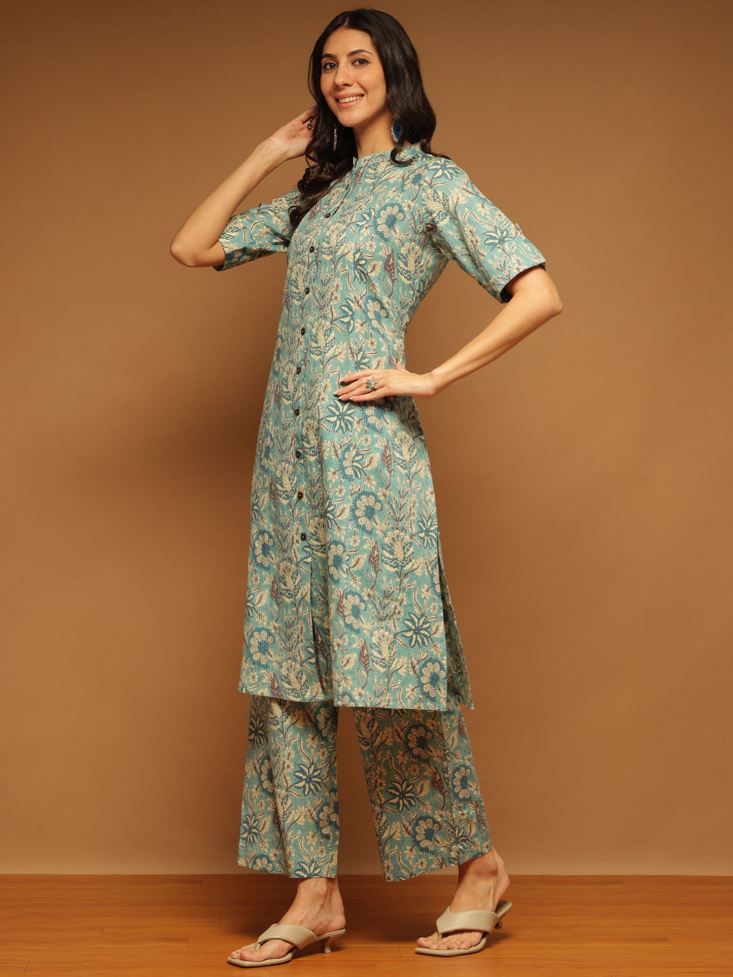 Teal Floral Co-Ord (Set of 2)