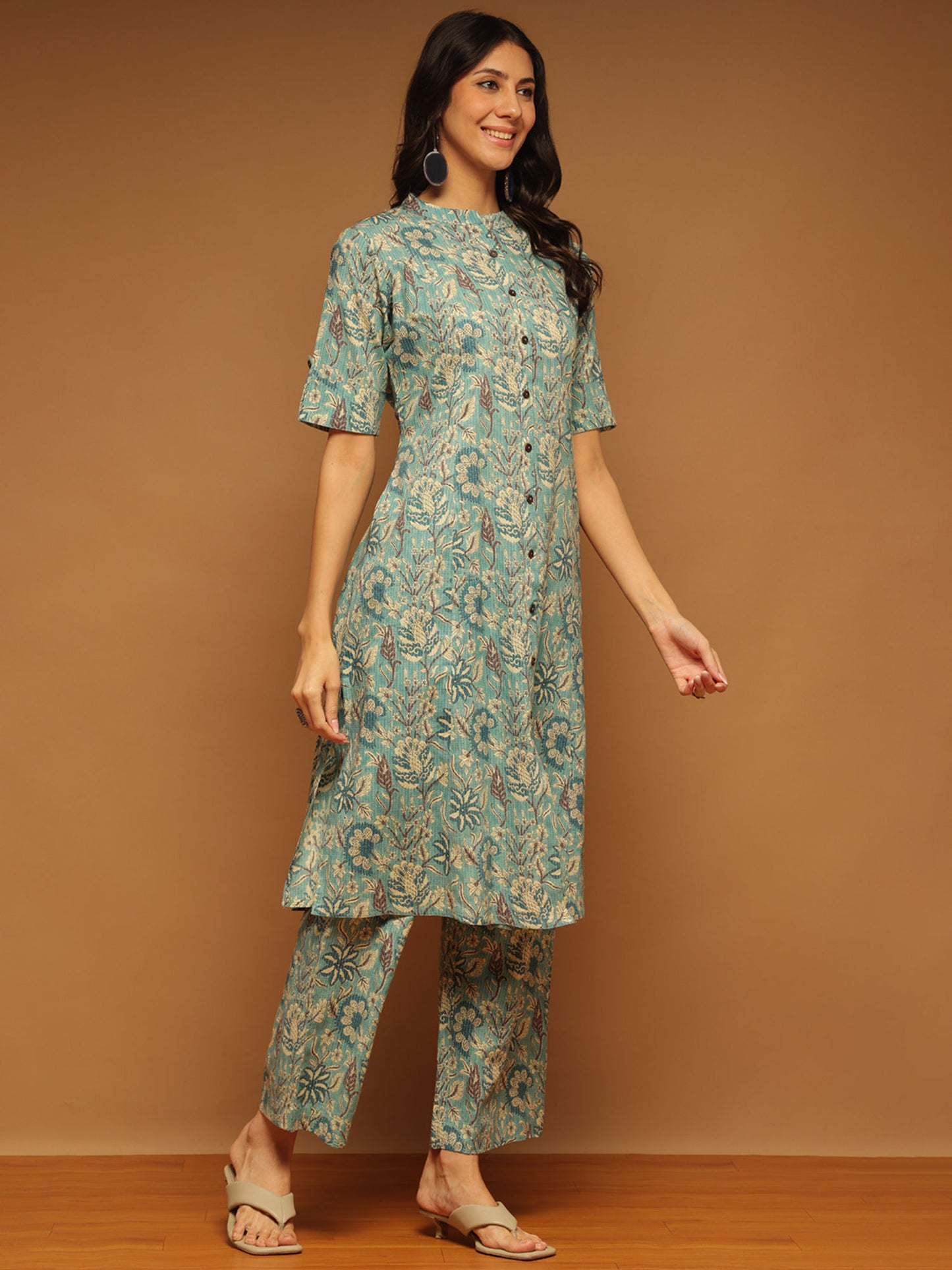 Teal Floral Co-Ord (Set of 2)