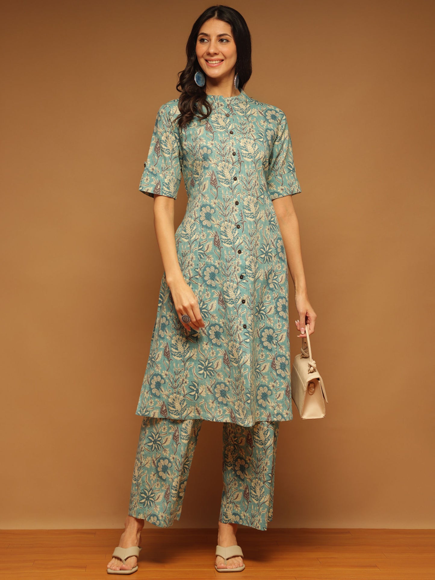 Teal Floral Co-Ord (Set of 2)