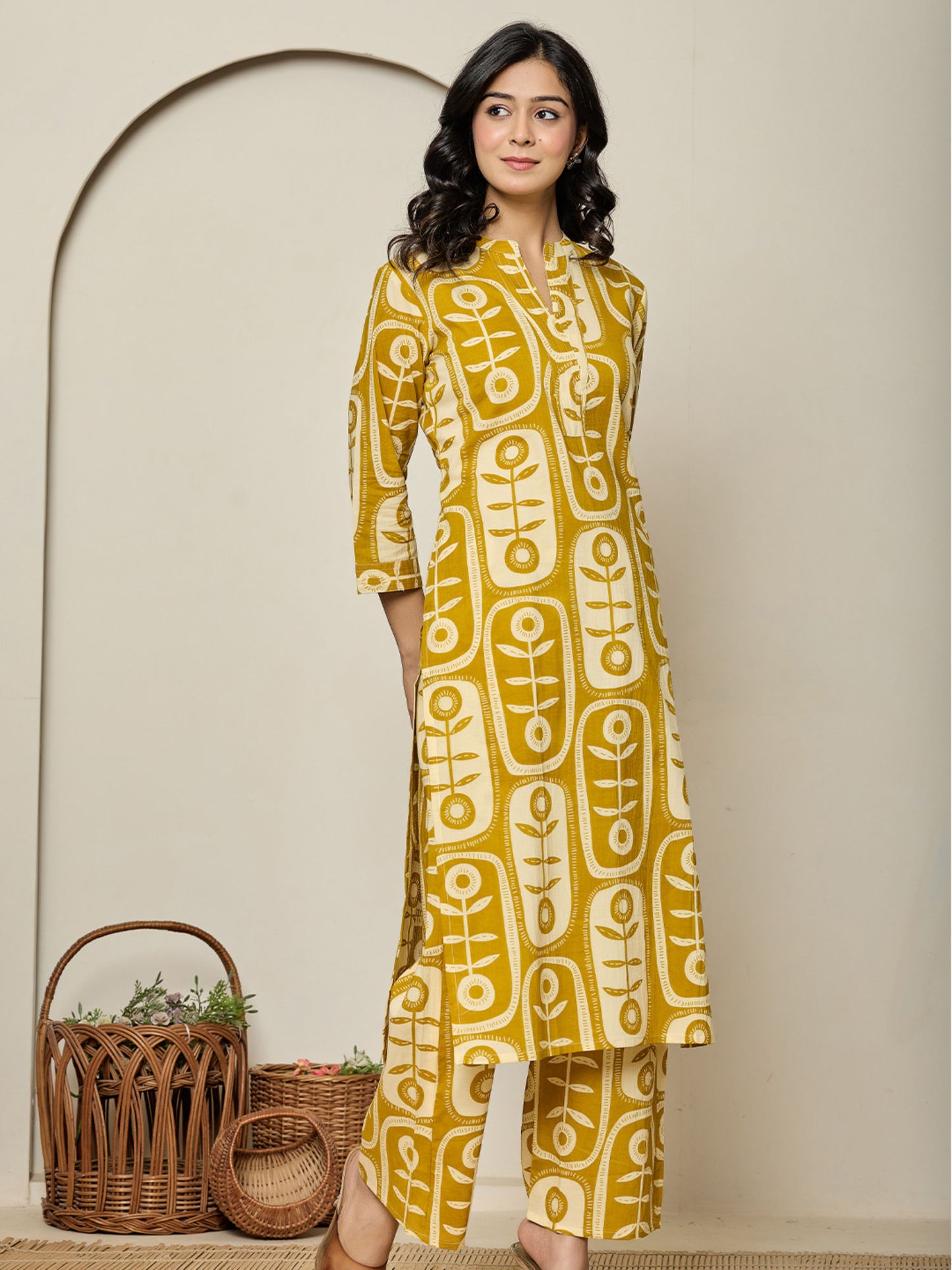 Yellow Floral Co-Ord (Set of 2)
