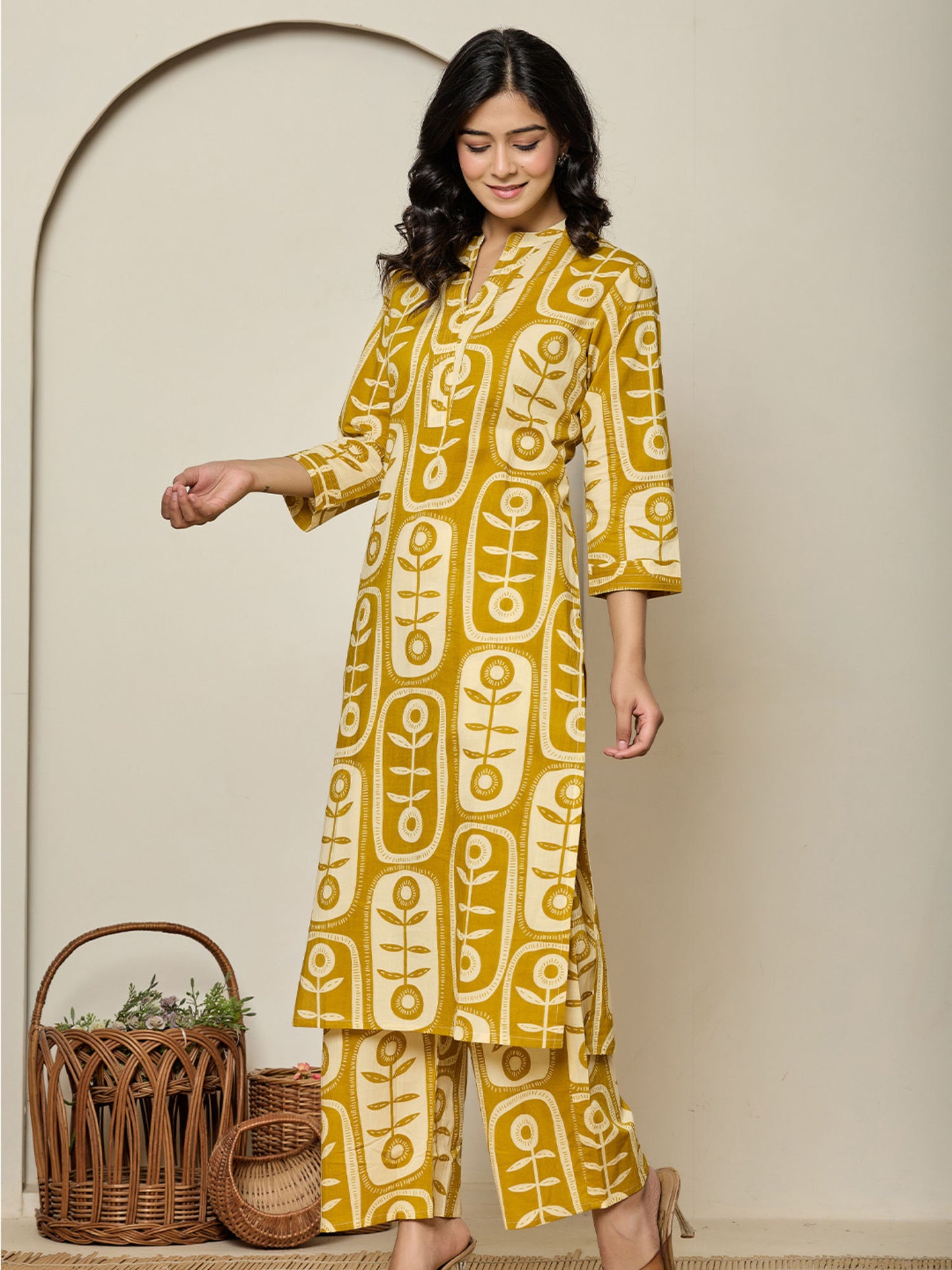 Yellow Floral Co-Ord (Set of 2)