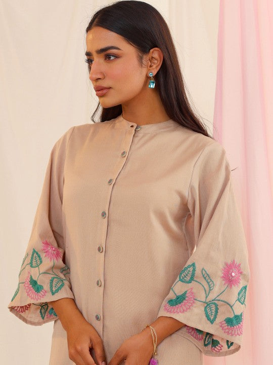 AUTUMN LANE Purna Mouse Embroidered Pure Cotton Tunic With Palazzo Set
