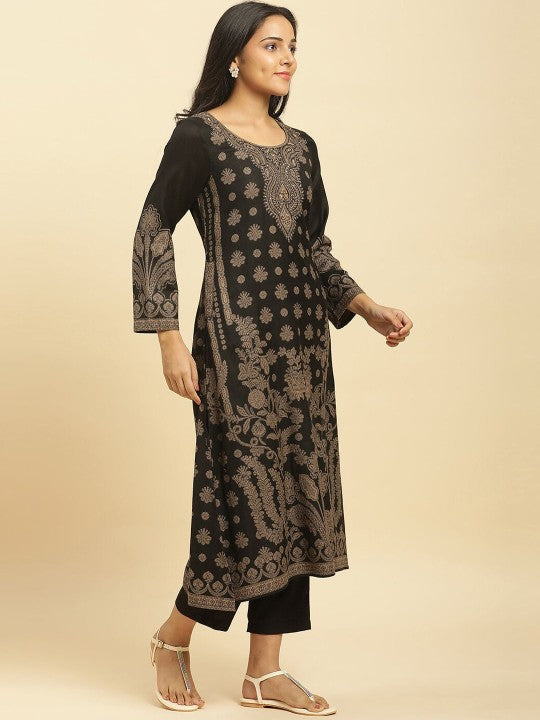 W Floral Printed Regular Kurta