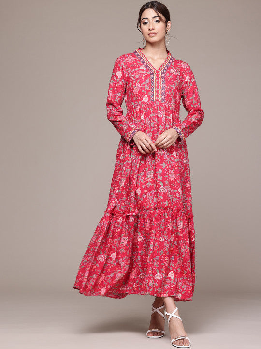 aarke Ritu Kumar Floral Printed A-Line Maxi Dress