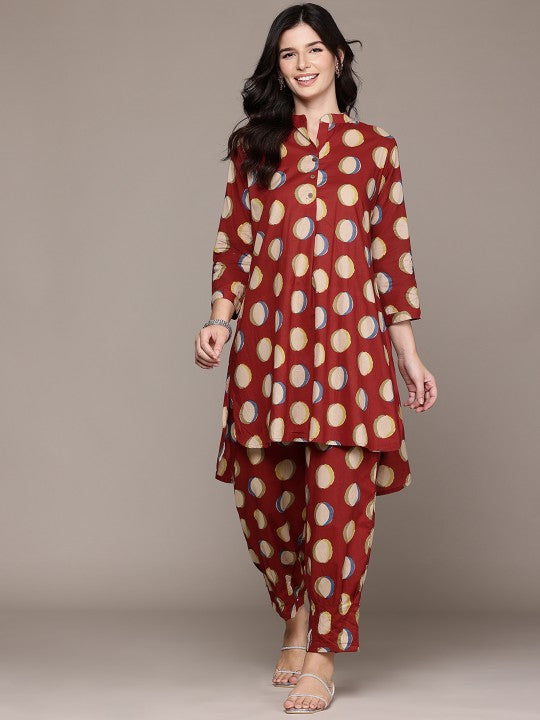 Printed Pure Cotton Tunic With Trousers