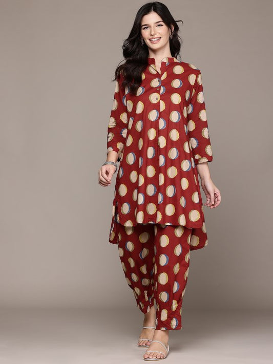 Printed Pure Cotton Tunic With Trousers