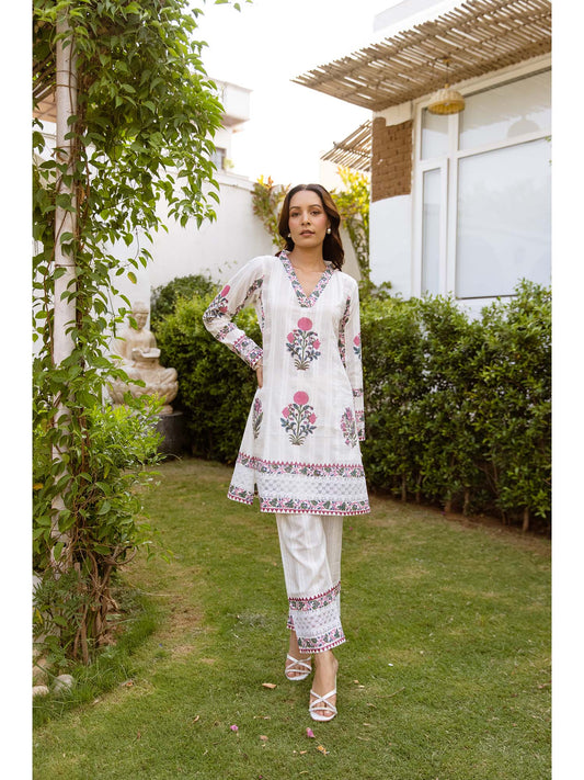 Bagh Cream Twin Co-Ord (Set of 2)