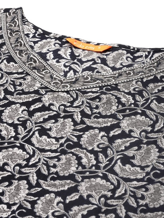 Indo Era Women Ethnic Motifs Printed Regular Pure Cotton Kurta with Trousers & With Dupatta