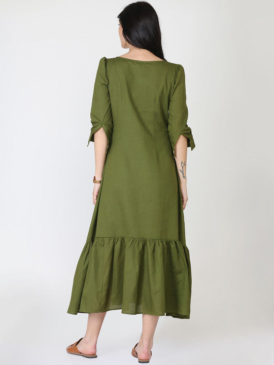 Abhishti Women Button Down A-Line Dress