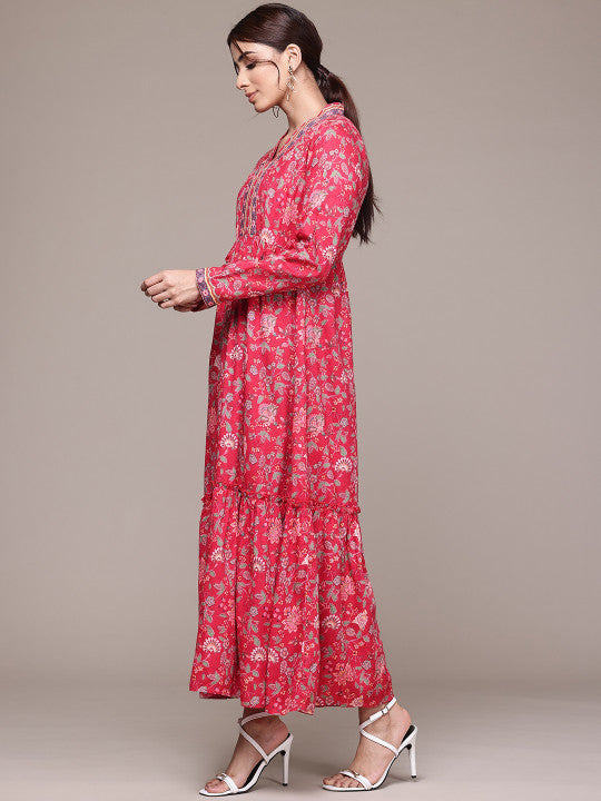 aarke Ritu Kumar Floral Printed A-Line Maxi Dress