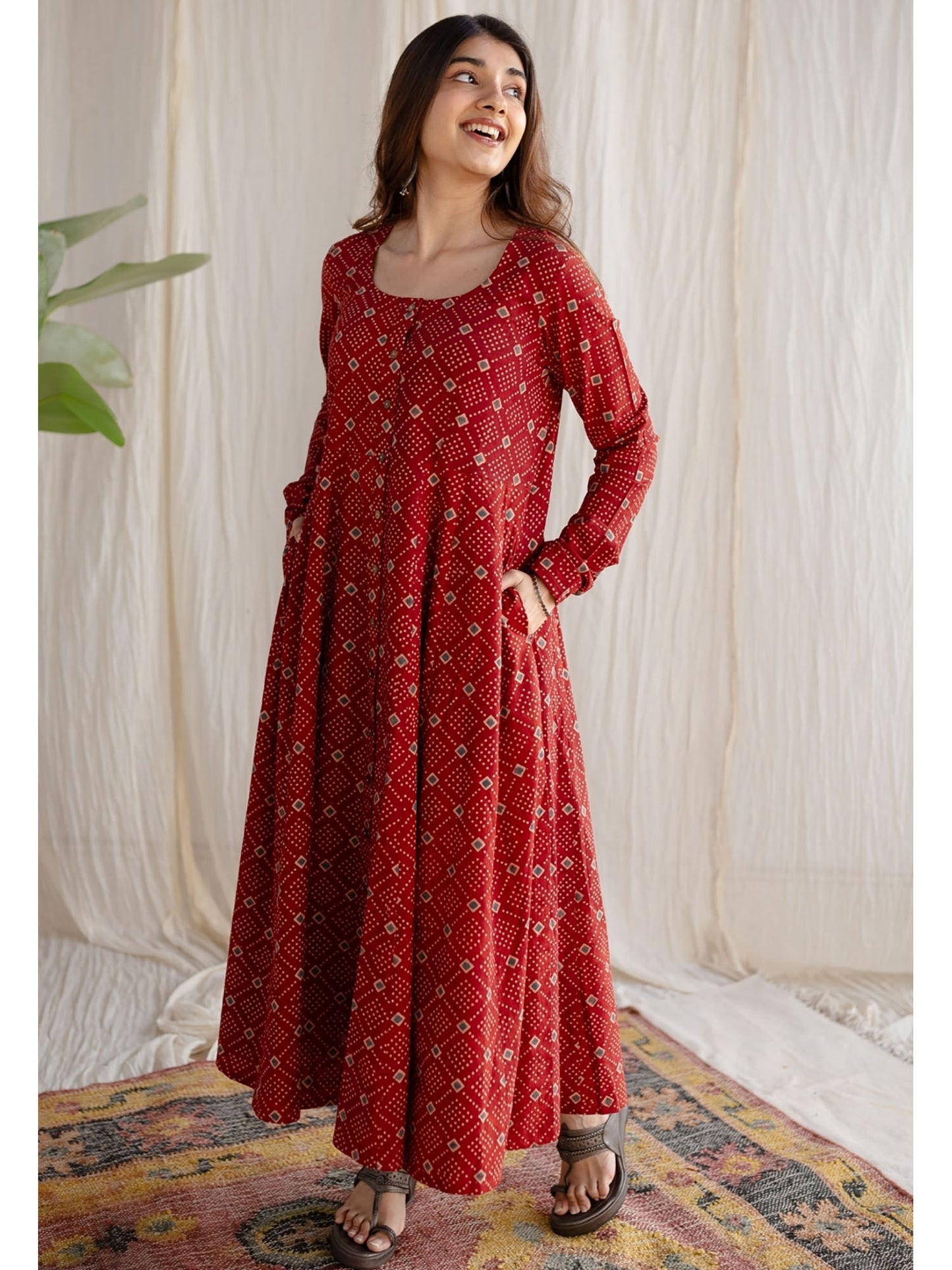 Bagru Ajrakh Cotton Kali Kurta