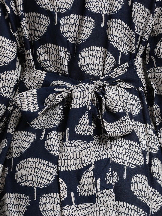 Jaipur Kurti Ethnic Printed Blue Co-ord Set
