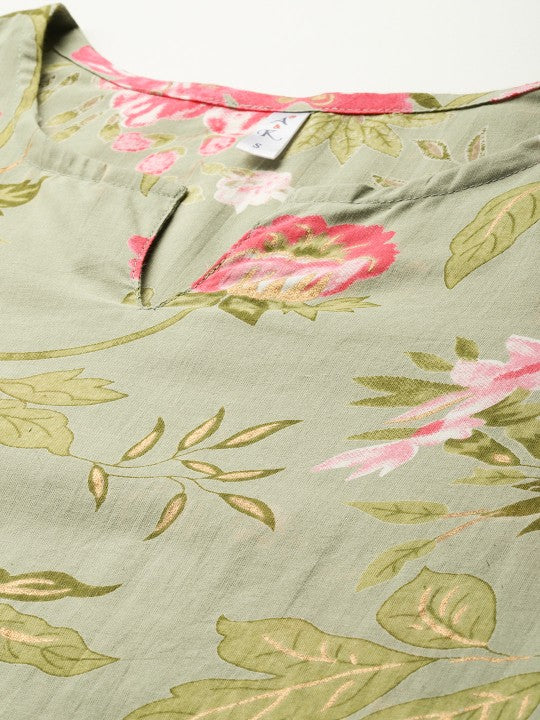 A&K Floral Printed Pure Cotton Co-Ords