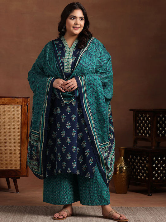 EXTRA LOVE BY LIBAS Women Floral Printed Regular Kurta With Palazzos & With Dupatta