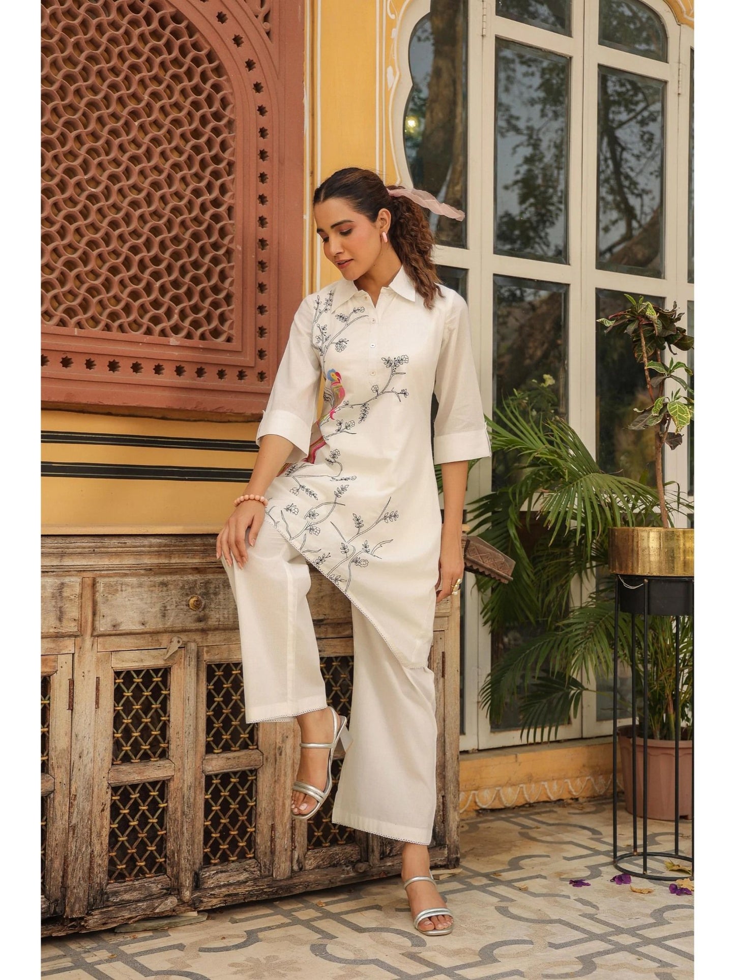 Vastramaya Birdy Cotton Co-Ord (Set of 2)