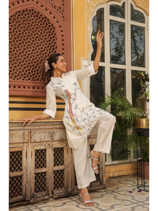 Vastramaya Birdy Cotton Co-Ord (Set of 2)
