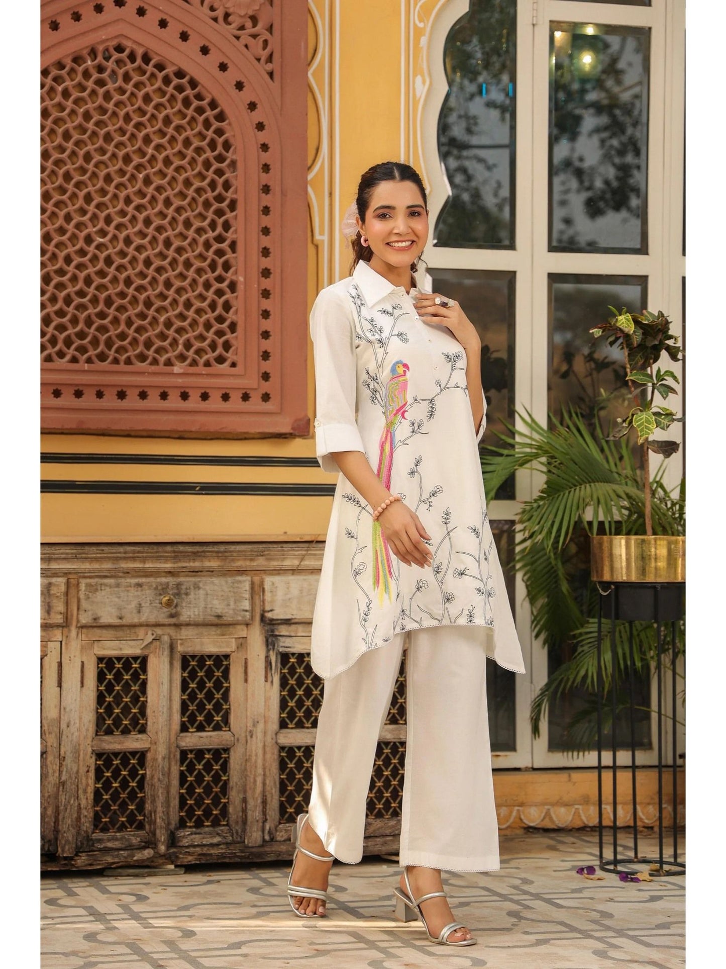 Vastramaya Birdy Cotton Co-Ord (Set of 2)